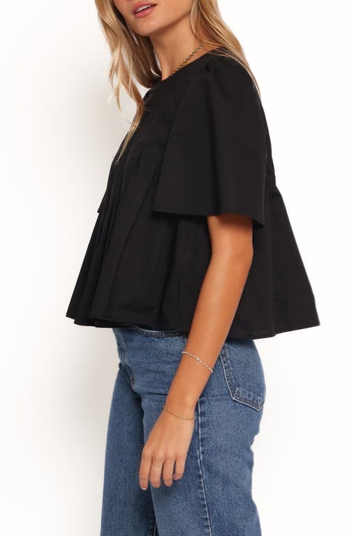 Petal And Pup Petal & Pup Geneva Pleated Cotton Top In Black
