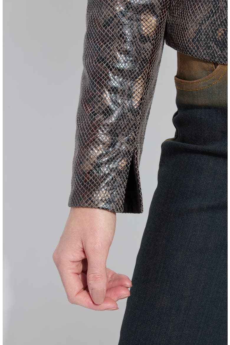 Amelia Faux Suede Moto Jacket, Alternate, color, EXTRA ORDINARY SNAKE
