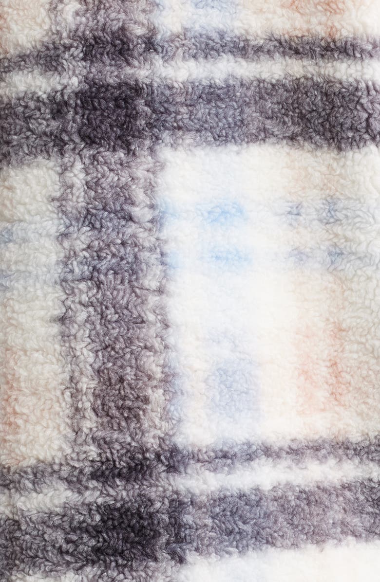 Thread & Supply Plaid Fleece Shirt Jacket, Alternate, color, Rose Skyblue Plaid