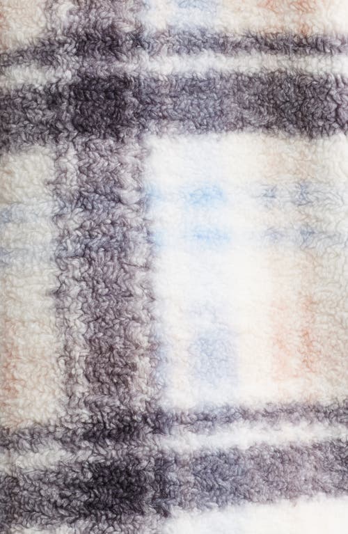 Thread & Supply Plaid Fleece Shirt Jacket In White