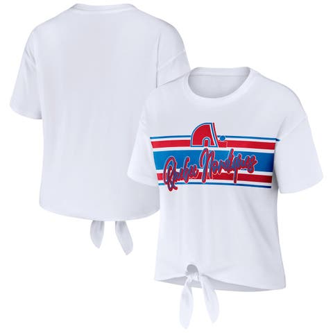 Women's WEAR by Erin Andrews White Colorado Avalanche Front Knot T-Shirt