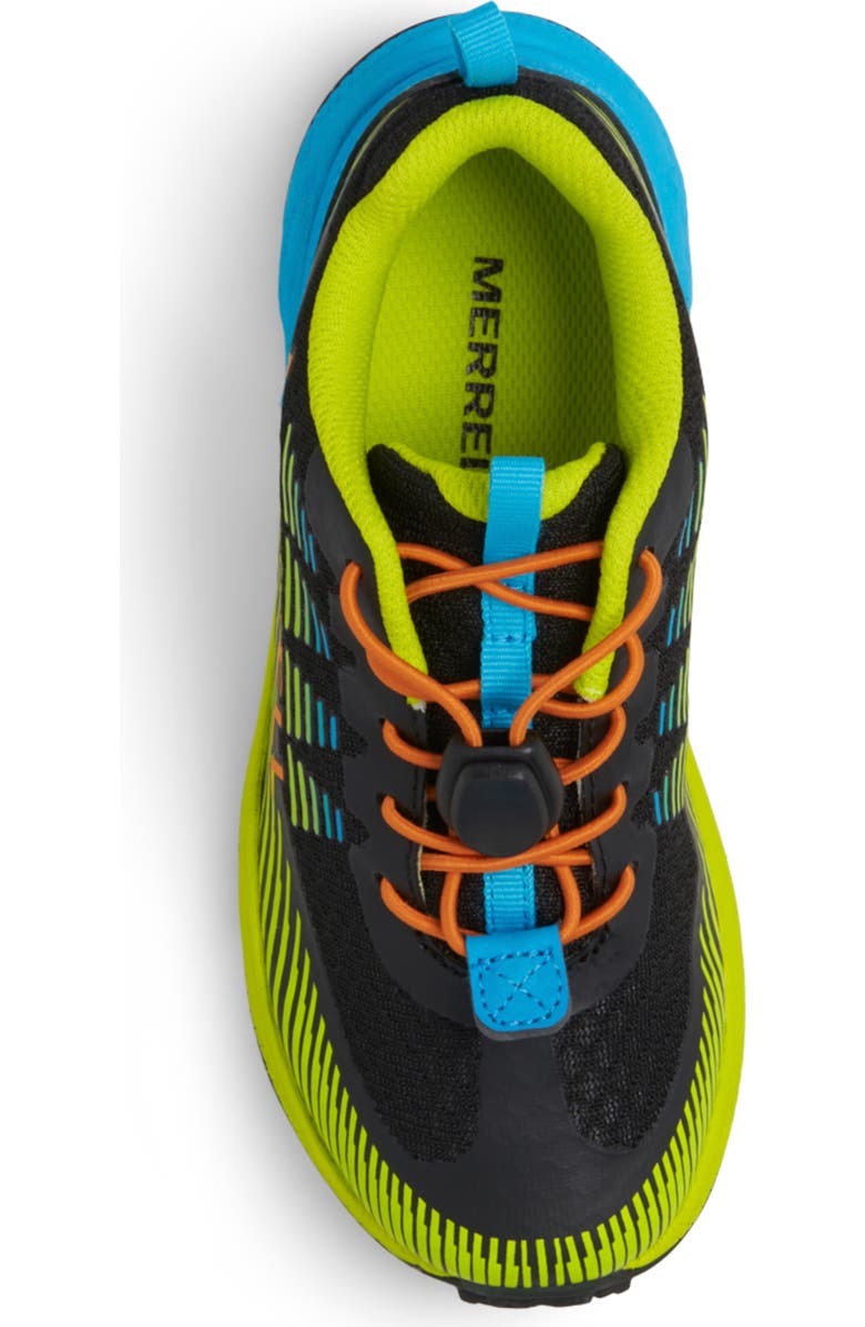 Merrell Kids' Agility Peak Running Shoe, Alternate, color, Black/ Citron/ Cyan/ Orange
