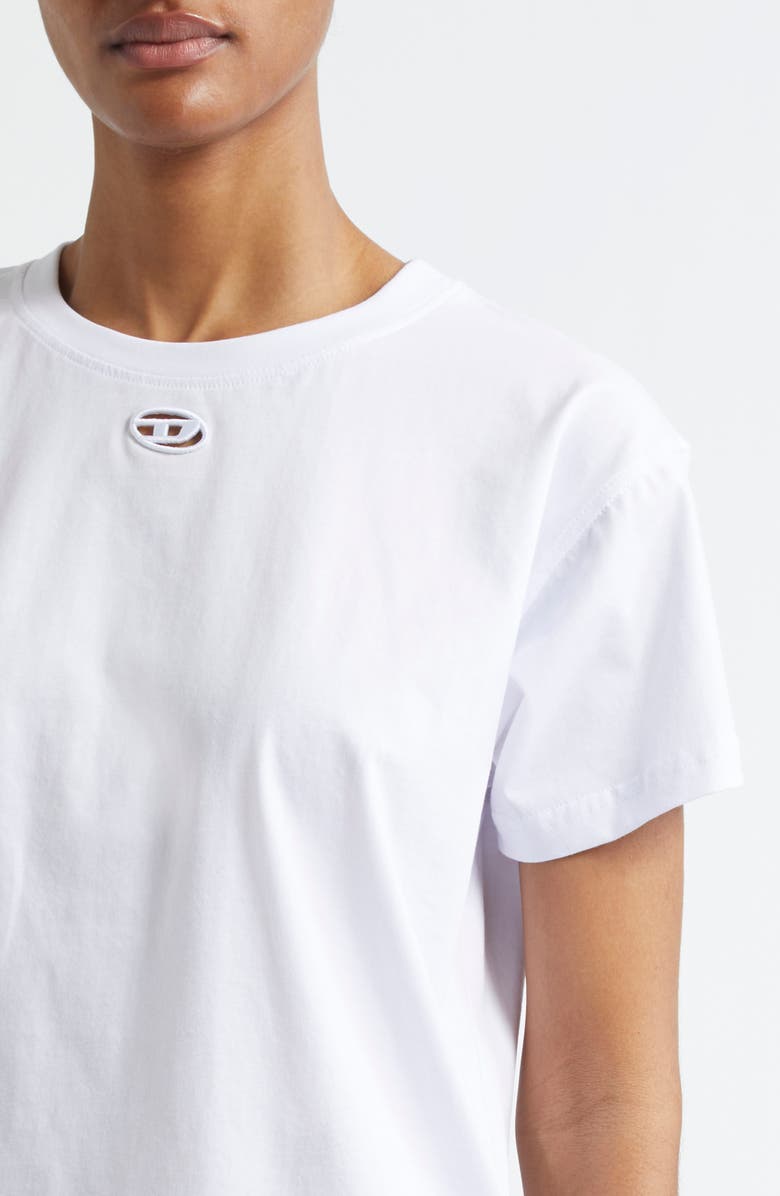 DIESEL<sup>®</sup> T-Marey Logo Cutout Cotton T-Shirt, Alternate, color, White