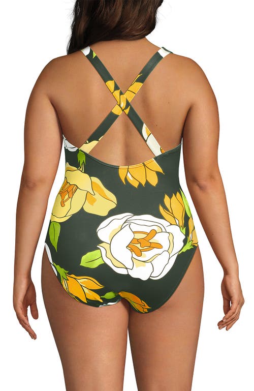 Lands' End Plus Size Tugless X-back One Piece Swimsuit In Multi