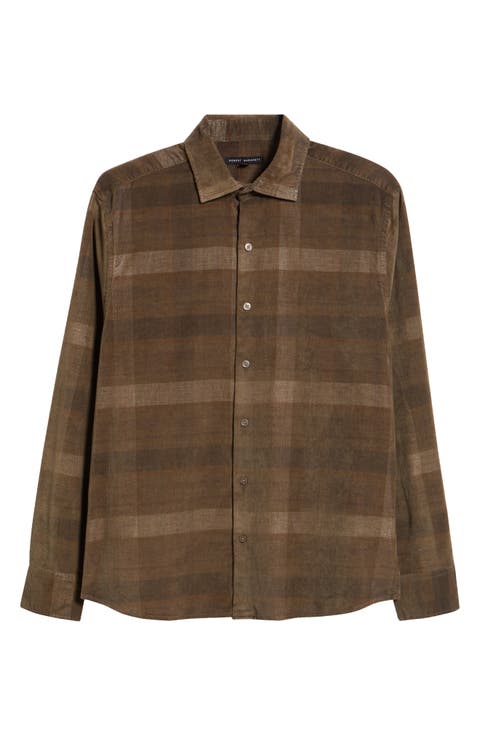 Daban Long Sleeve Stretch Cotton Button Up Shirt