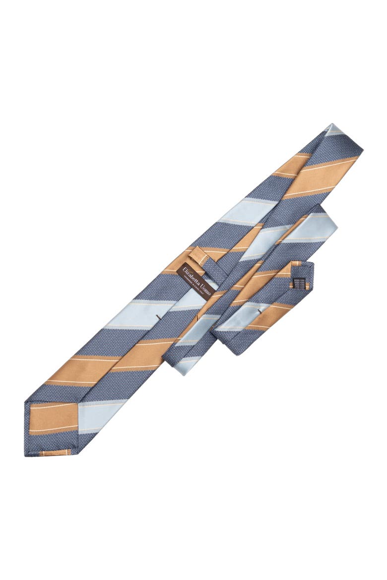 Ferrari - Extra Long Silk Jacquard Tie for Men, Alternate, color, Blue and Copper