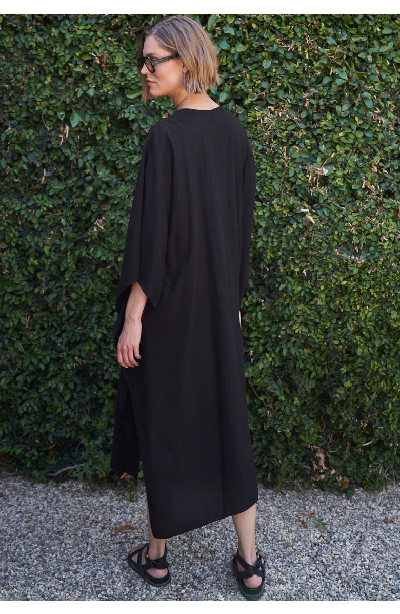 ocean+main Cotton Midi Caftan, Alternate, color, Black