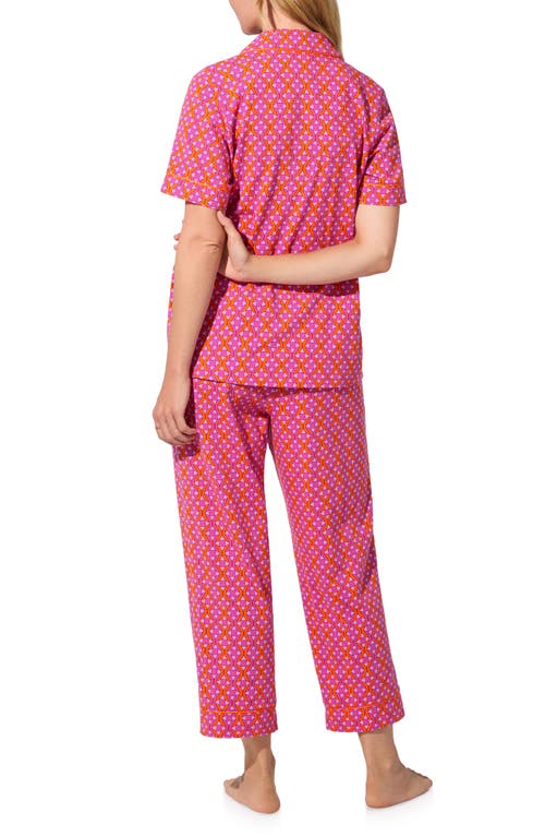 Bedhead Pajamas Print Jersey Crop Pajamas In Pink