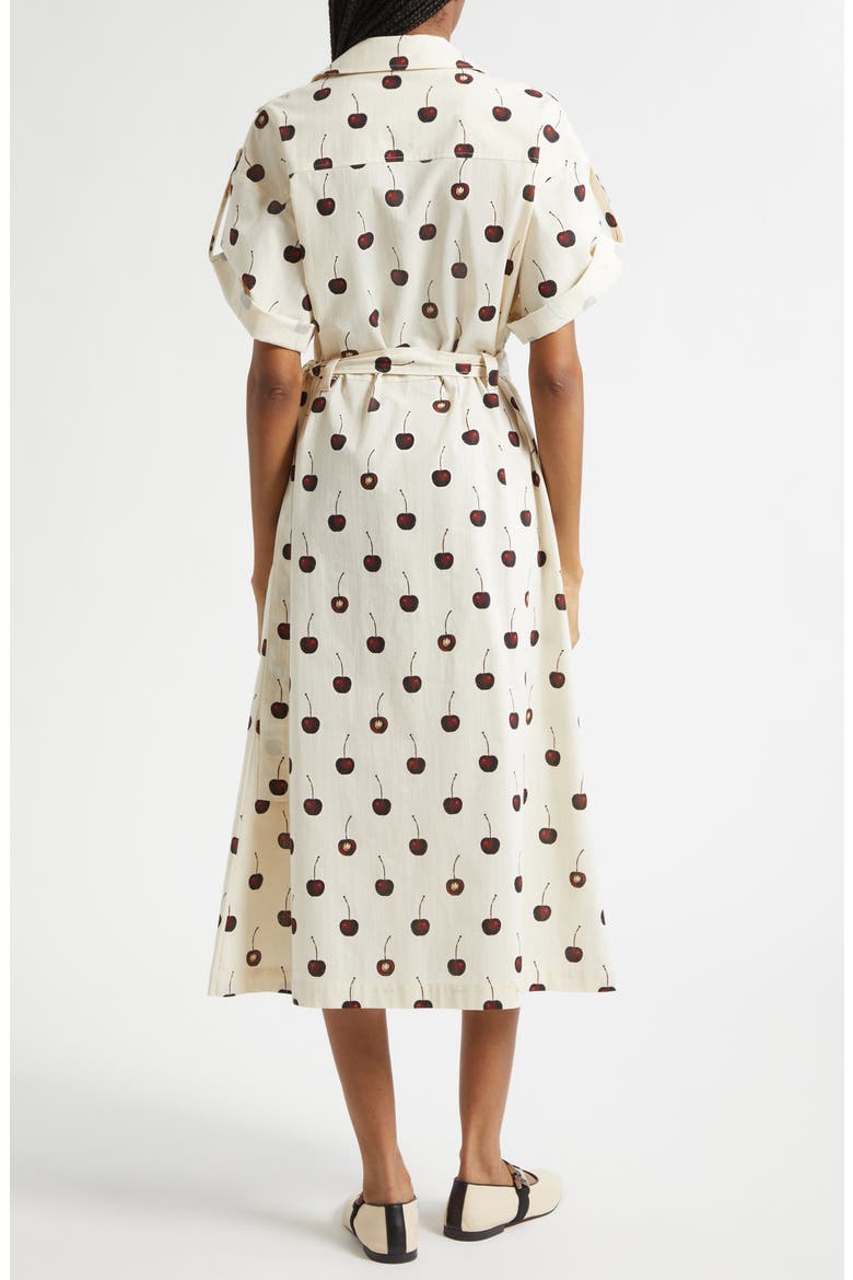 Cherries Organic Cotton Shirtdress, Alternate, color, CHERRIES