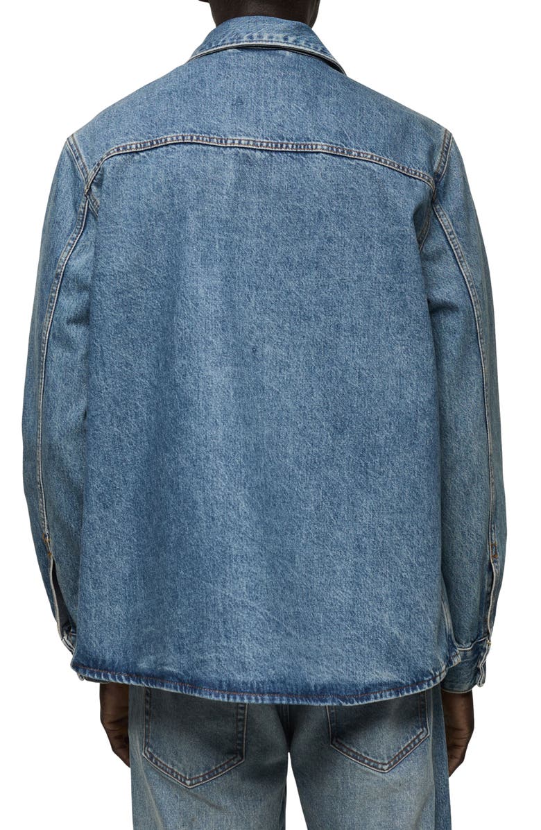 MANGO Regular Fit Denim Overshirt, Alternate, color,