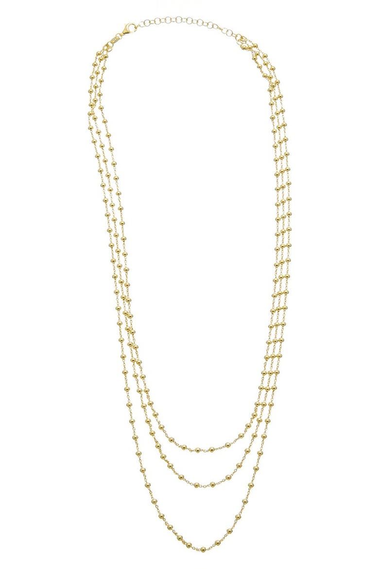 Beaded Multi Strand Necklace, Main, color, YELLOW