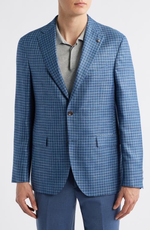 Jack Victor Midland Contemporary Fit Slub Blue Check Sport Coat In Blue