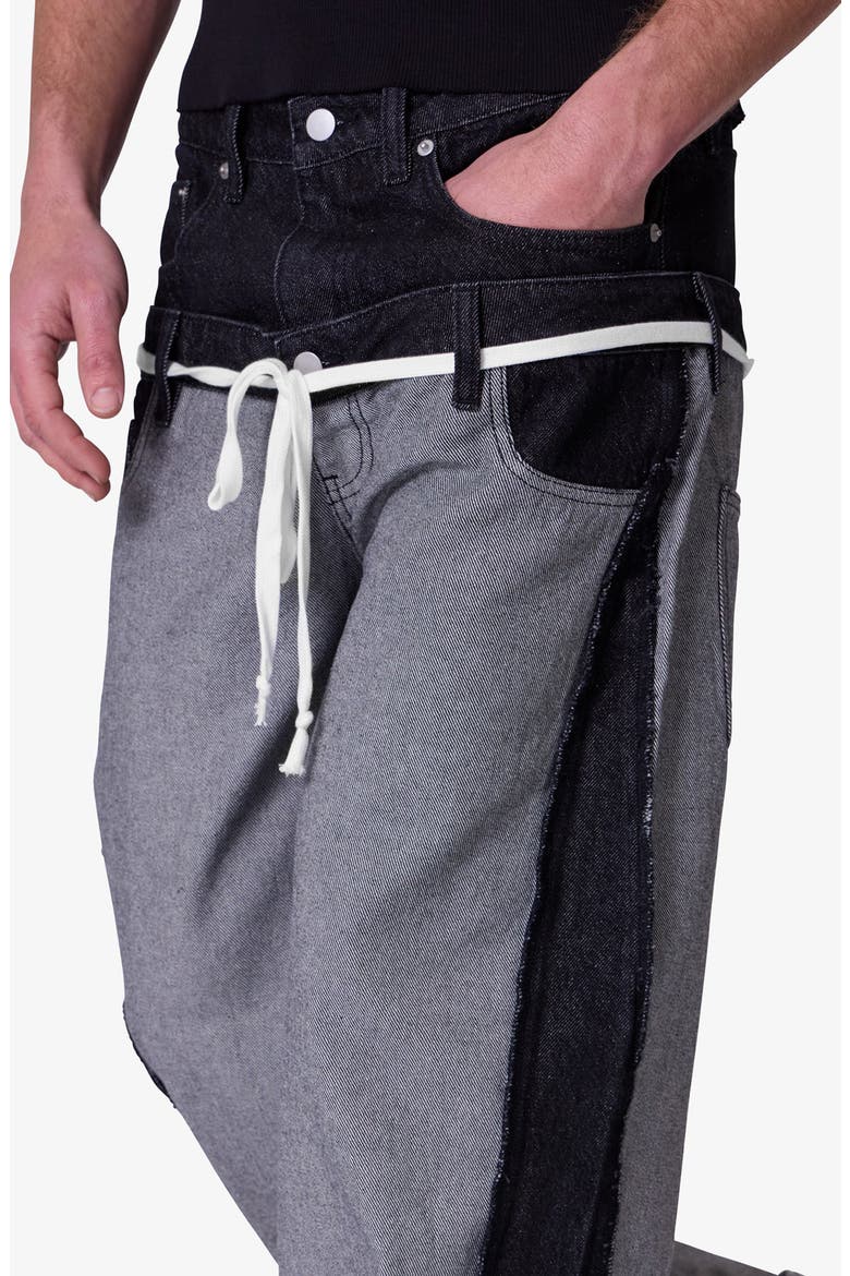 Inside Out Slip Off Baggy Jeans, Alternate, color, WASHED BLACK