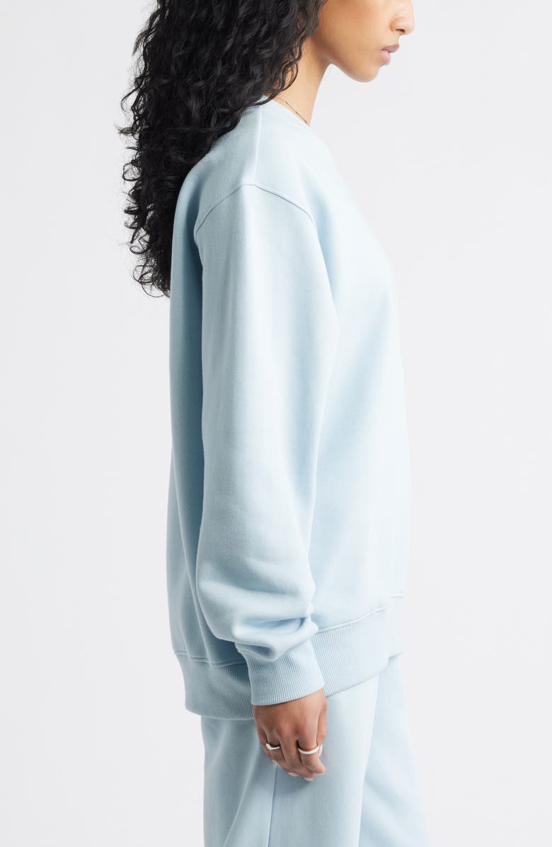 BP. Fleece Detail Oversize Crewneck Sweatshirt, Alternate, color, Blue Skyride