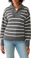 Faherty Mariner Stripe Quarter Zip Sweater