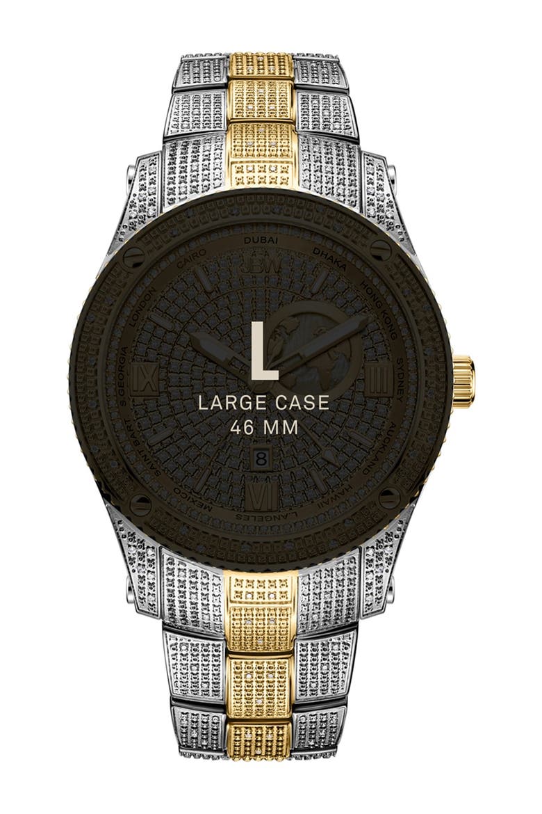 Jet Setter GMT Diamond Bracelet Watch, 46mm, Alternate, color, TWO-TONE