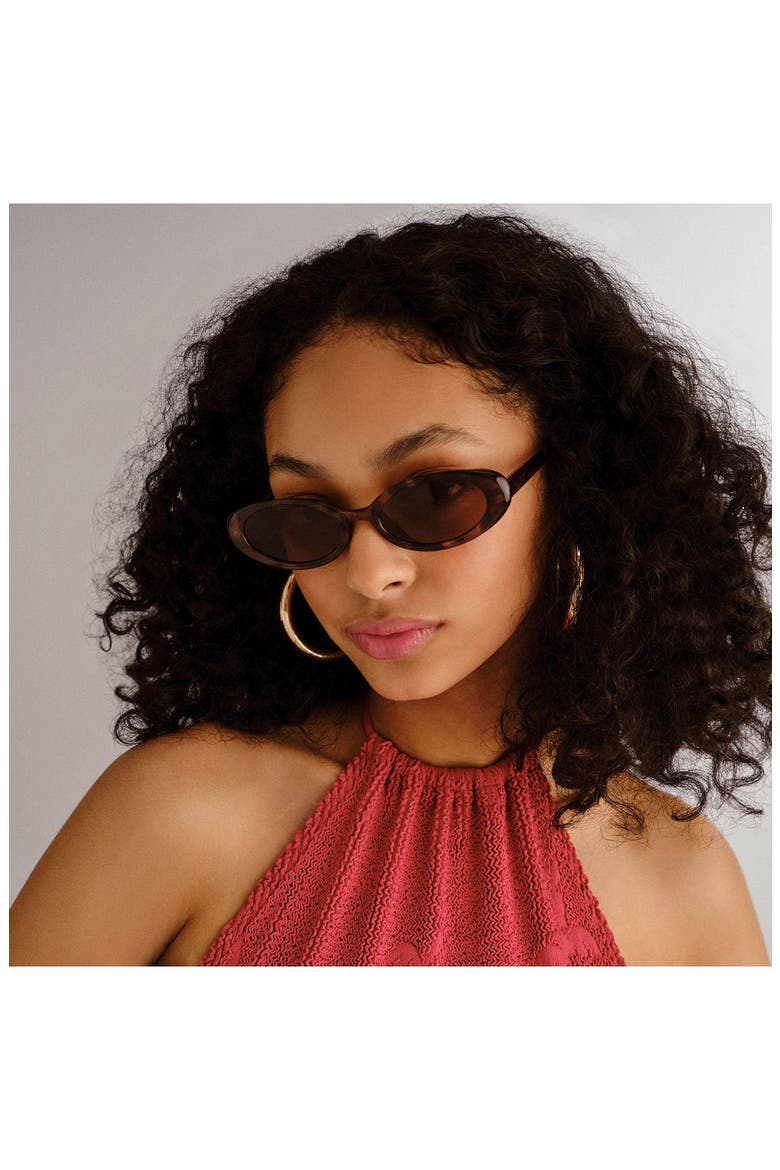 Fornax 53mm Oval Sunglasses, Alternate, color, DARK TORT