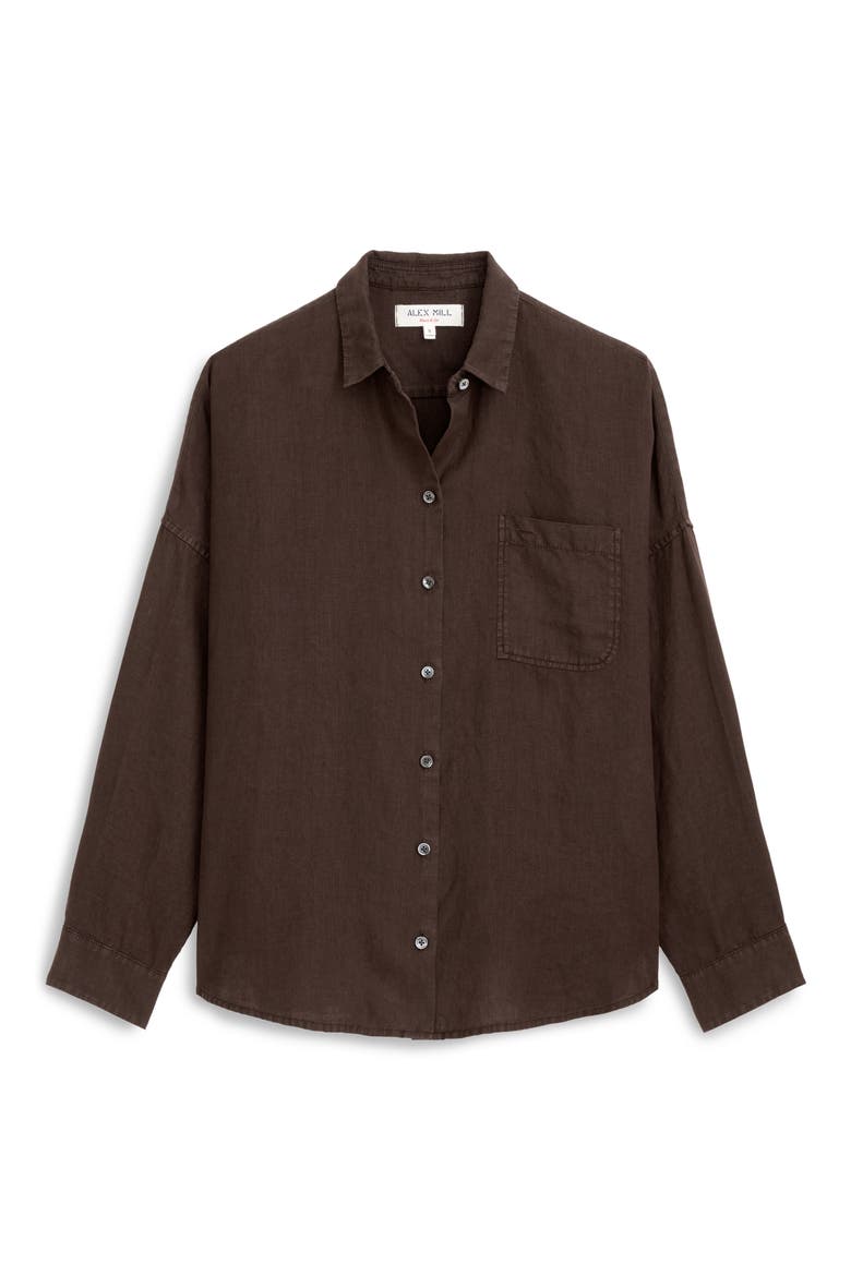 Jo Linen Shirt, Alternate, color, ROASTED BEAN