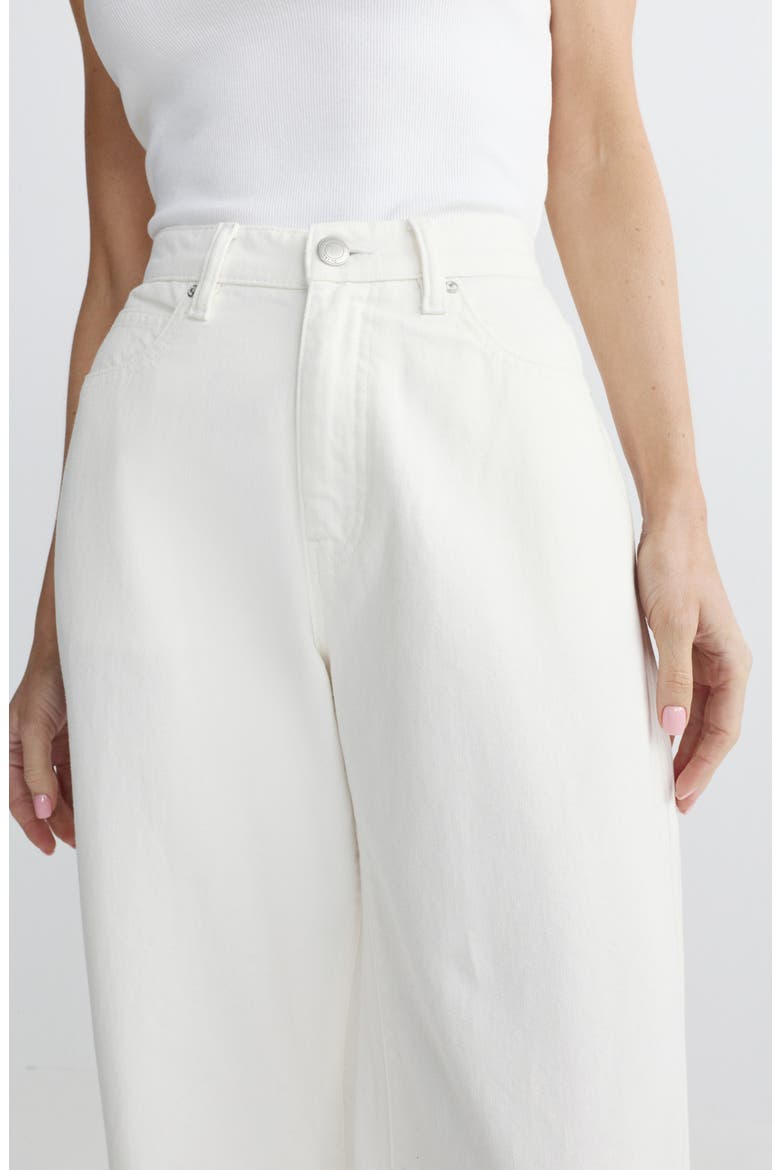 Kaylen High Waist Soft Curve Barrel Jeans, Alternate, color, WHITE