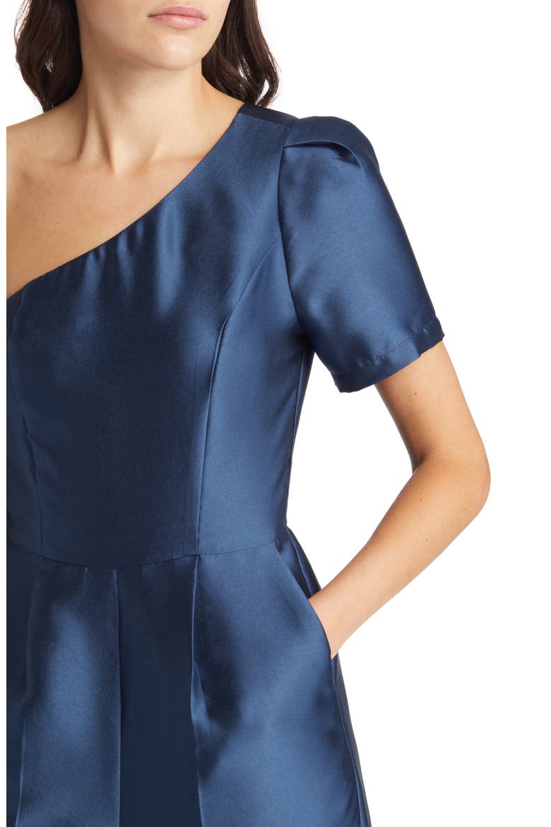 Divine Dream One-Shoulder Satin Jumpsuit, Alternate, color, NAVY BLUE