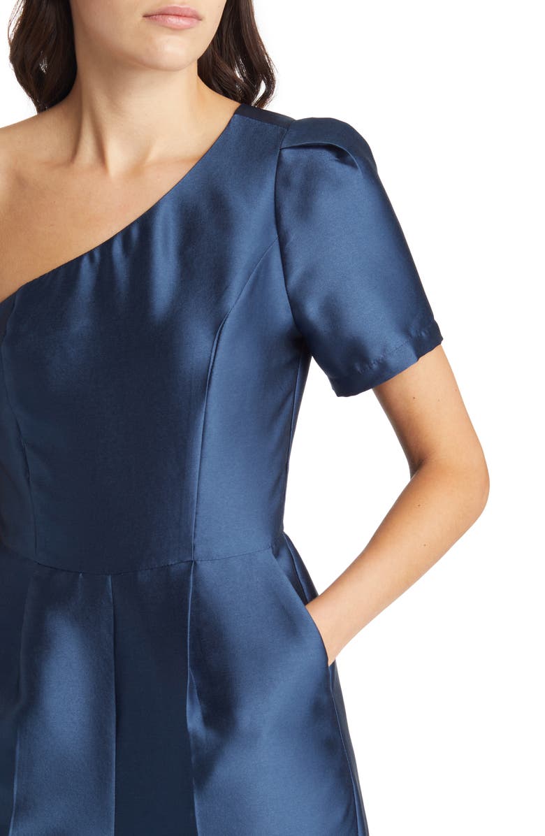 Lulus Divine Dream One-Shoulder Satin Jumpsuit, Alternate, color,