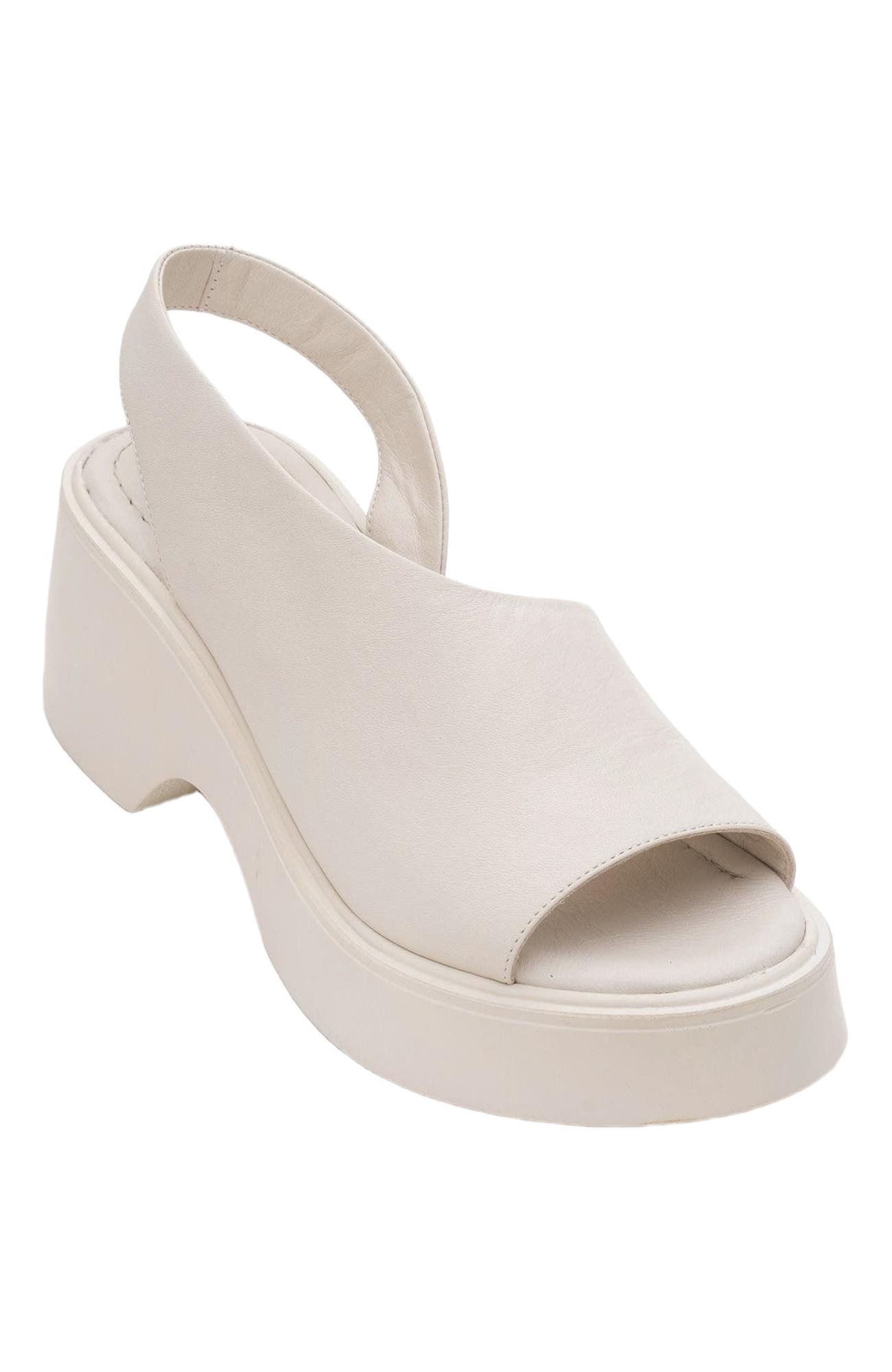 Forever & Always Shoes ROY Leather Wedge Sandal, Main, color, Light Beige Leather