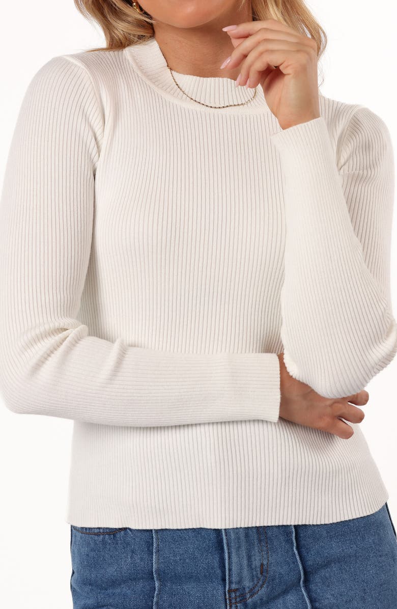 Petal & Pup Tammy Long Sleeve Rib Top, Alternate, color, White
