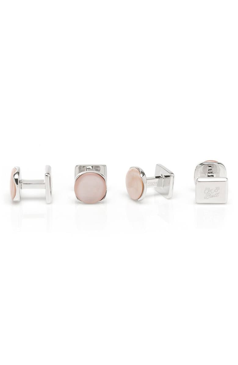Cufflinks, Inc. Pink Mother-of-Pearl Cuff Links & Shirt Stud Set, Alternate, color, 