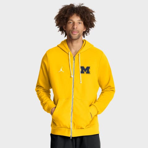 Men's Jordan Brand Maize Michigan Wolverines 2025 Sideline Performance Full-Zip Hoodie