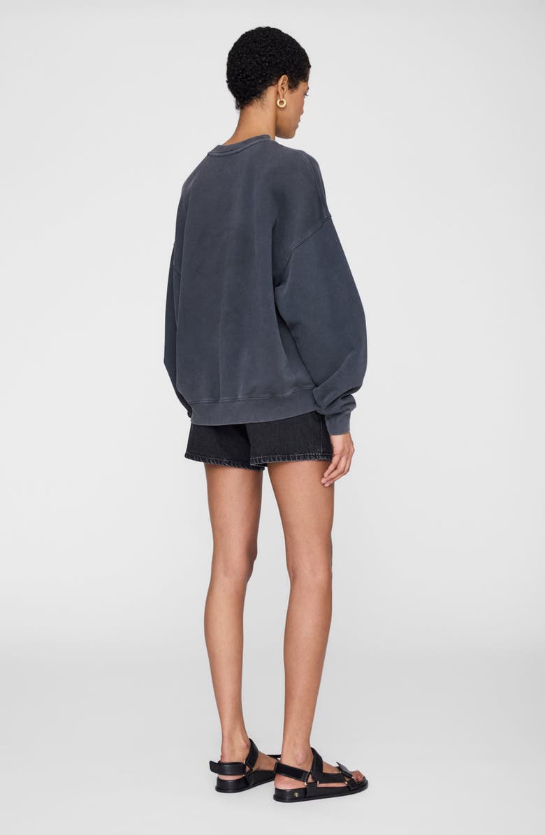 ANINE BING Miles Sweatshirt Palms, Alternate, color, Washed Grey