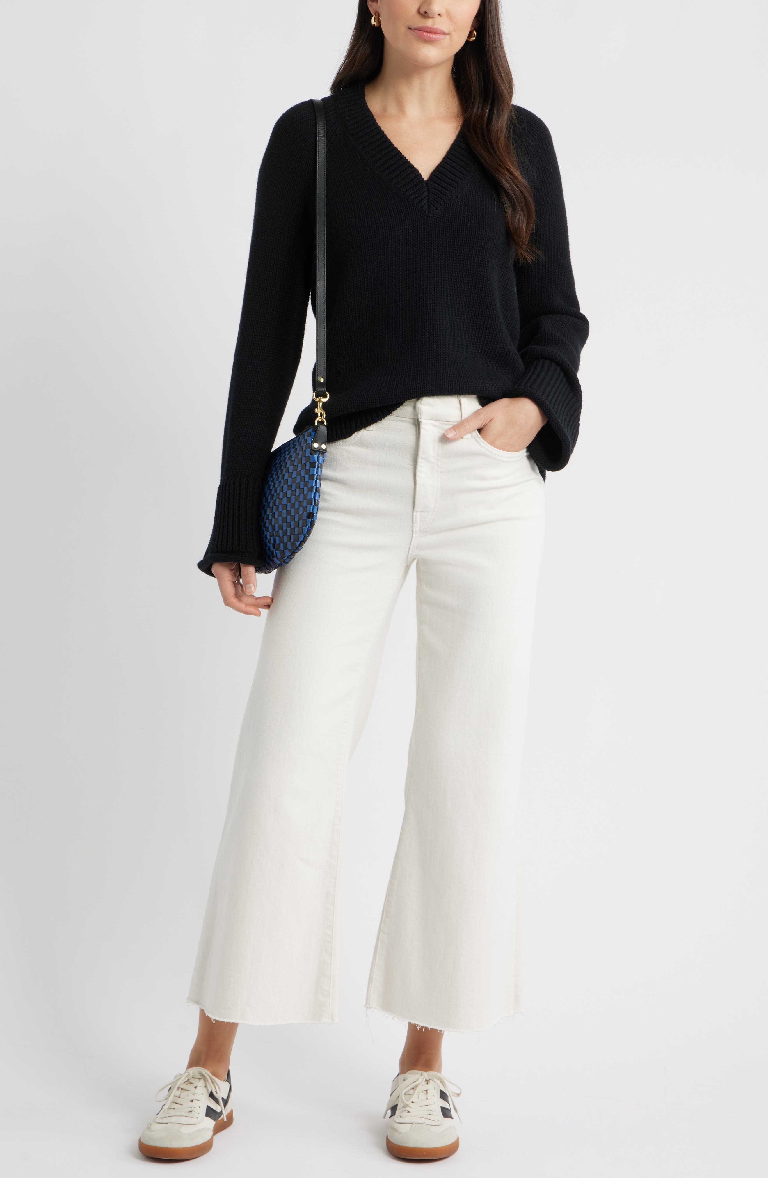 Oversize V-Neck Cotton Sweater - image 2