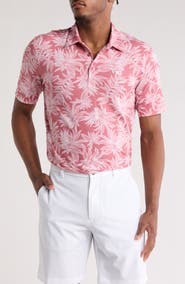 TravisMathew Sea Journey Leaf Print Stretch Polo