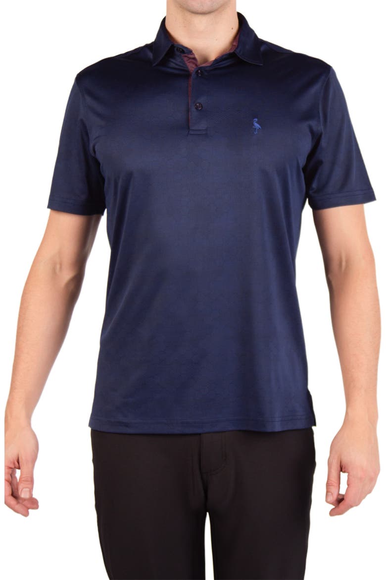 Honeycomb Textured Performance Polo, Main, color, NAVY