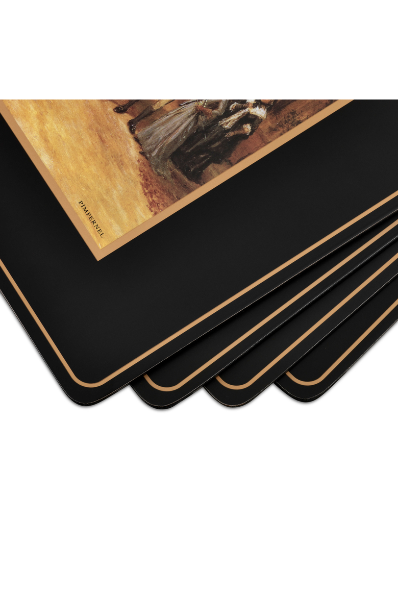 Tally Ho Set of 4 Cork Back Placemats, Alternate, color, Multi