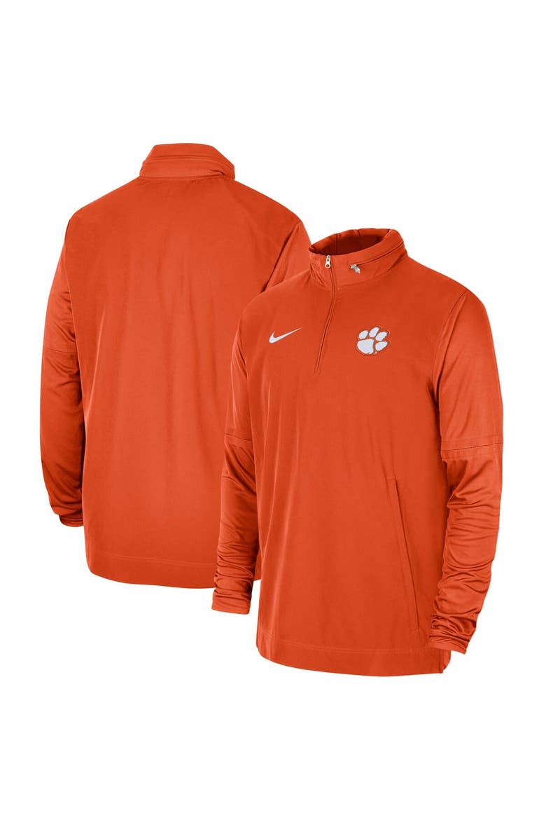 Men's Nike Orange Clemson Tigers 2023 Coach Half-Zip Hooded Jacket, Main, color, Orange
