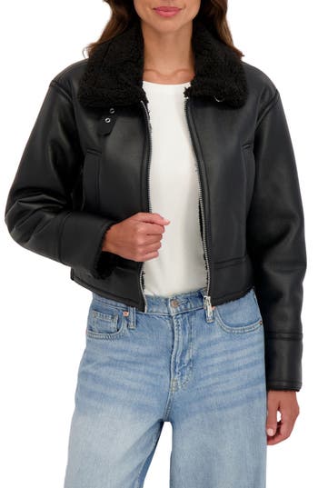 Sebby Faux Shearling Jacket In Black