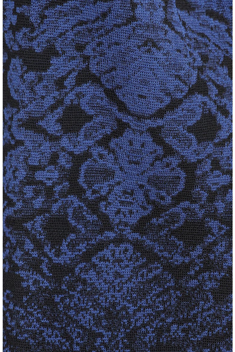 Ombré Floral Knit Jacket, Alternate, color, BLACK/ SPECTRUM BLUE