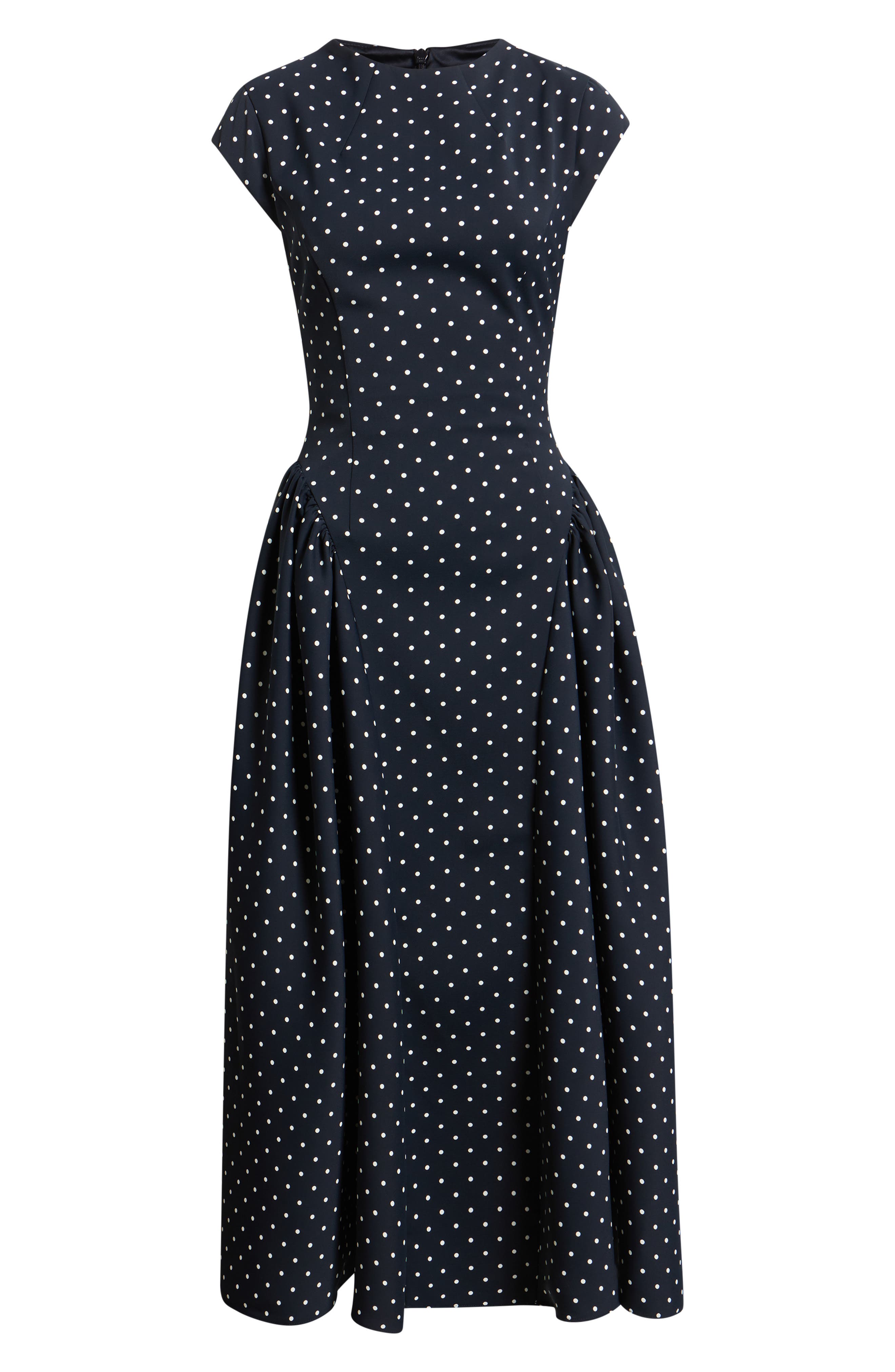 blue and black polka dot dress Odd Muse Women's Drop Waist Fit & Flare Midi - while the thin straps