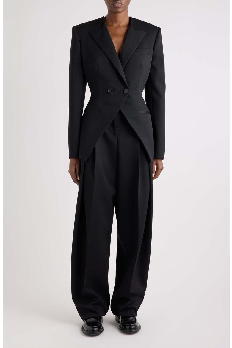 Cutaway Wool Jacket, Alternate, color, BLACK