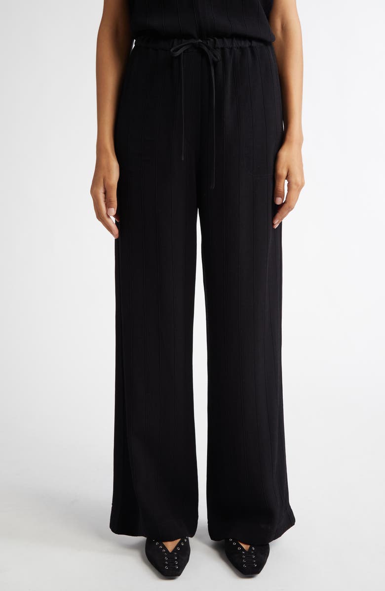 TOTEME Woven Stripe Drawstring Trousers, Main, color, 