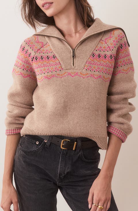 Archive Whitney Fair Isle Quarter Zip Sweater