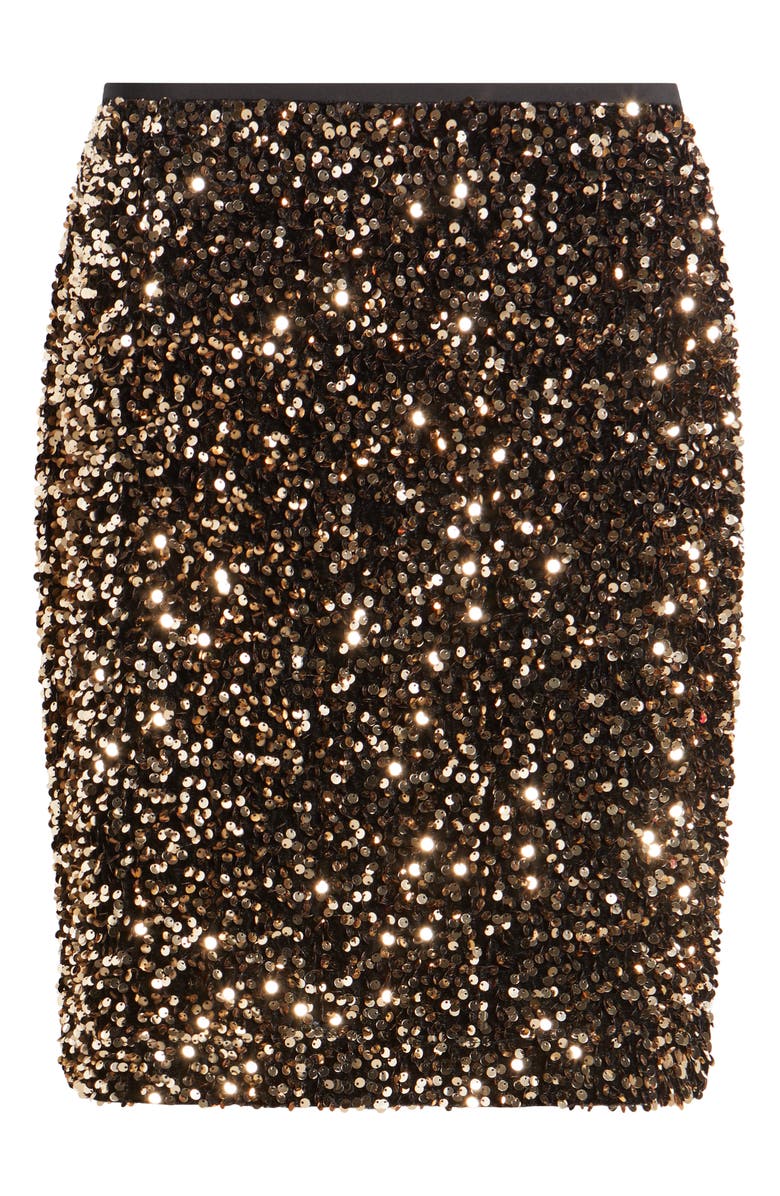 Tahari ASL Sequin Pencil Miniskirt, Alternate, color, 