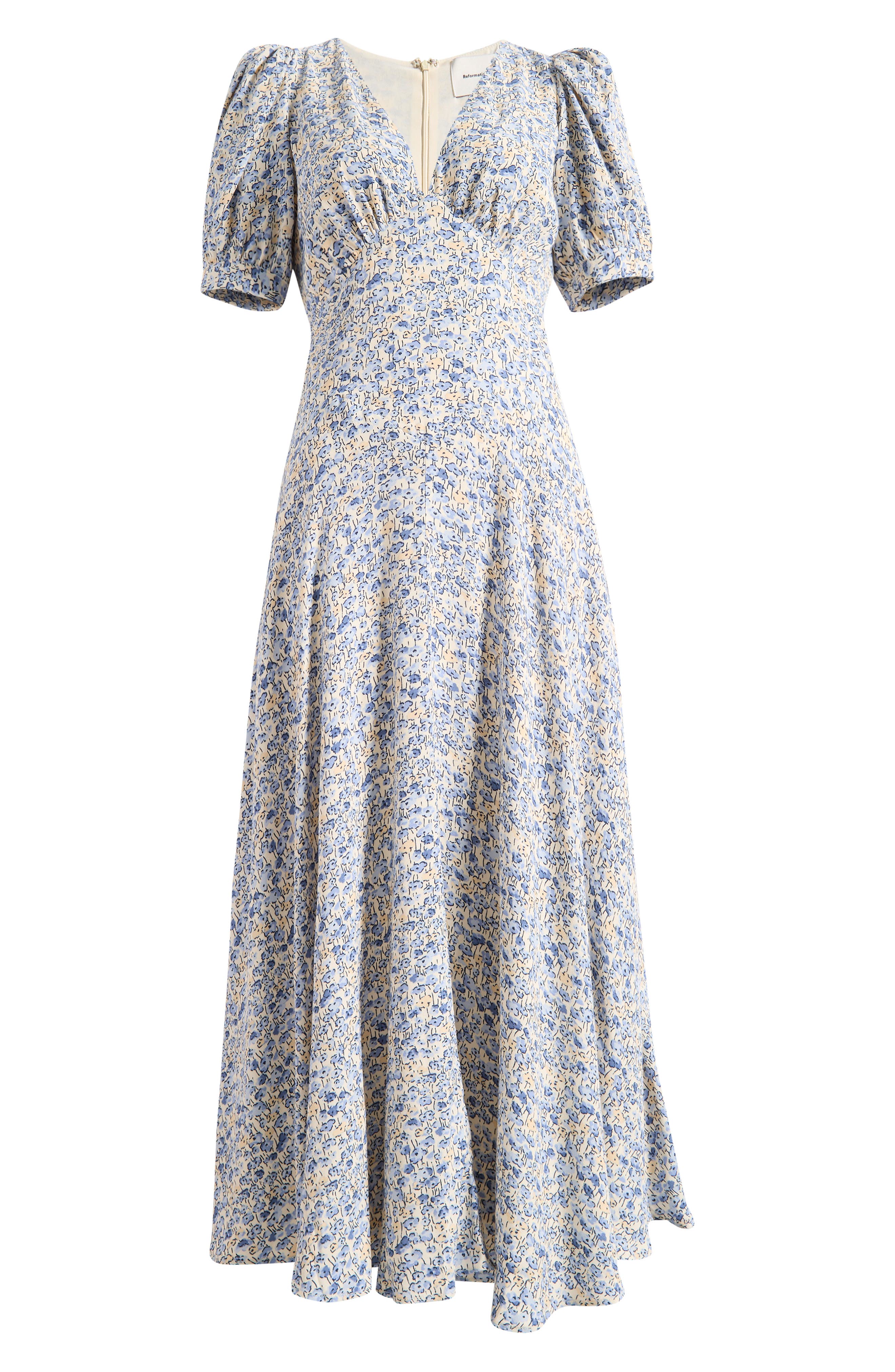 blue and white floral reformation dress Reverie Dress by Reformation