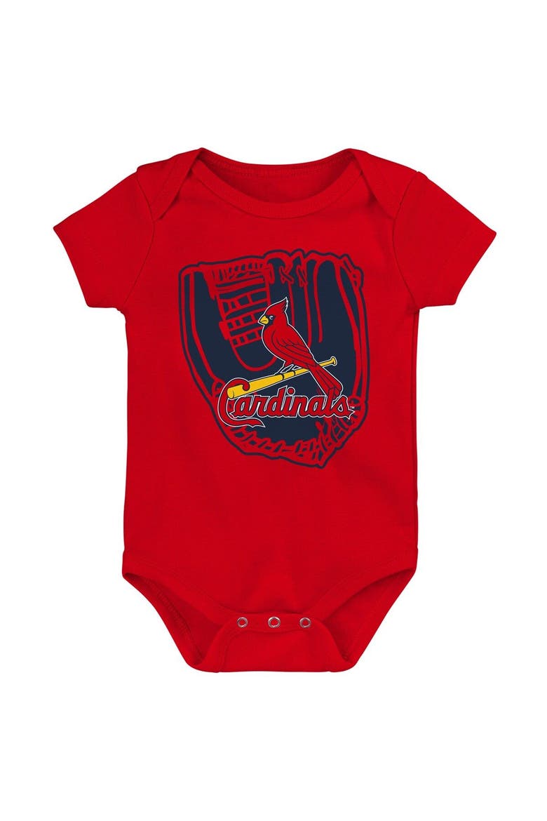 Newborn & Infant Navy/Red/White St. Louis Cardinals Minor League Player Three-Pack Bodysuit Set, Alternate, color, Navy