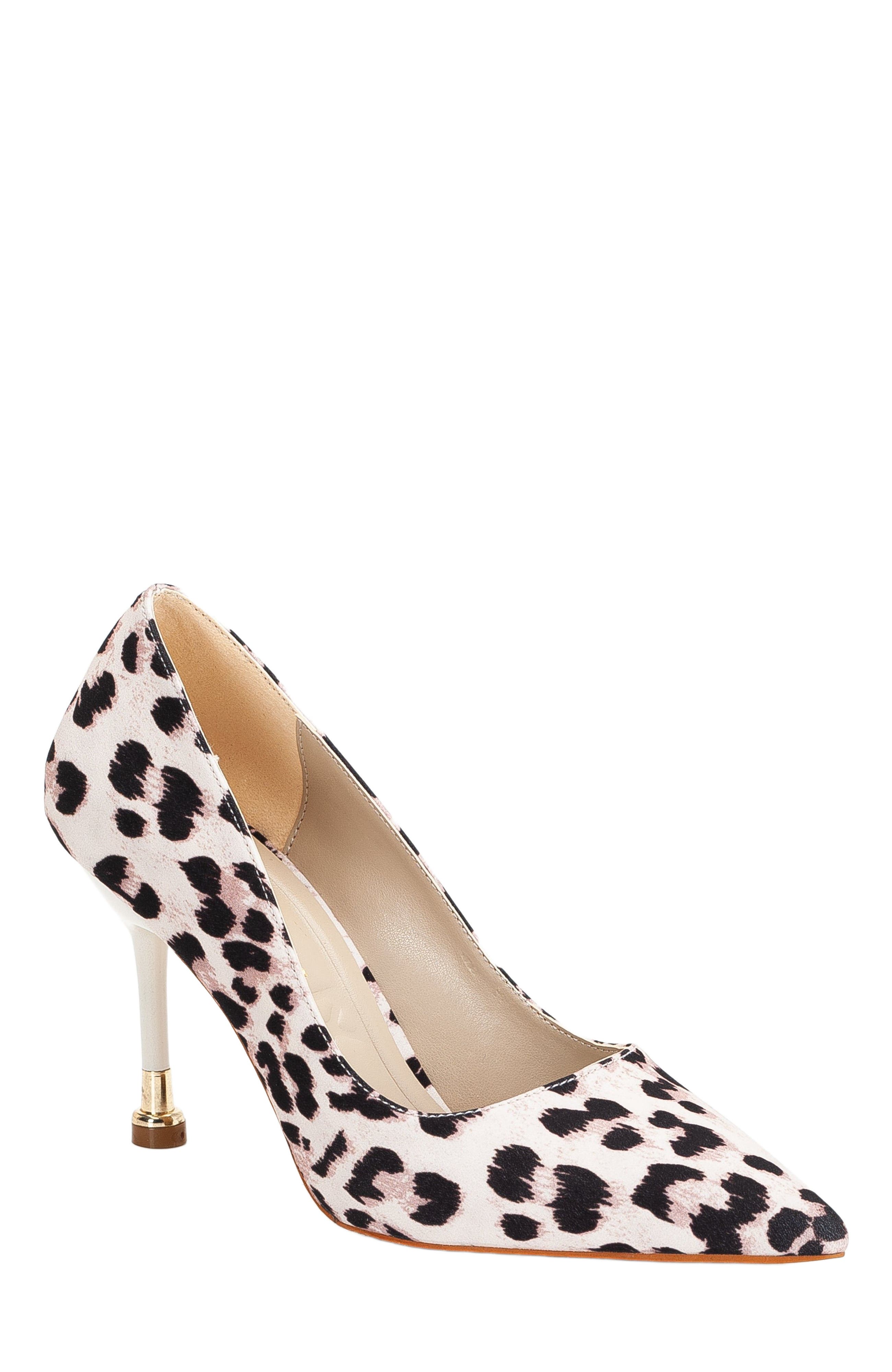 Forever 
Always Shoes Raven Pointed Toe Stiletto Pumps, Alternate, color, Black White Leopard