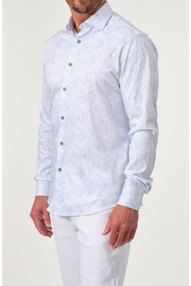 Dynamic Comfort Knit Button-Up Shirt, Alternate, color, LAKE