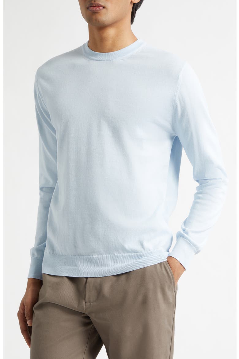 Lightweight Cotton Crewneck Sweater, Alternate, color, PASTEL BLUE26