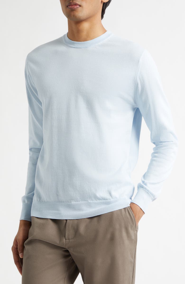 Sunspel Lightweight Cotton Crewneck Sweater, Alternate, color, Pastel Blue26
