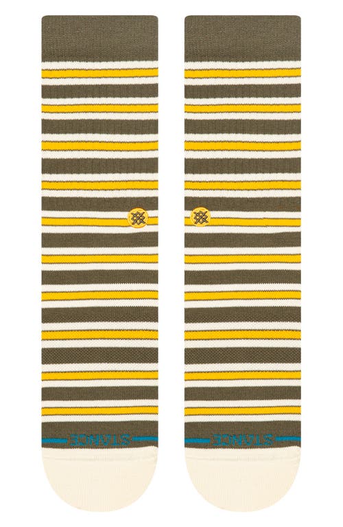 Stance Ollie Stripe Crew Socks In Brown