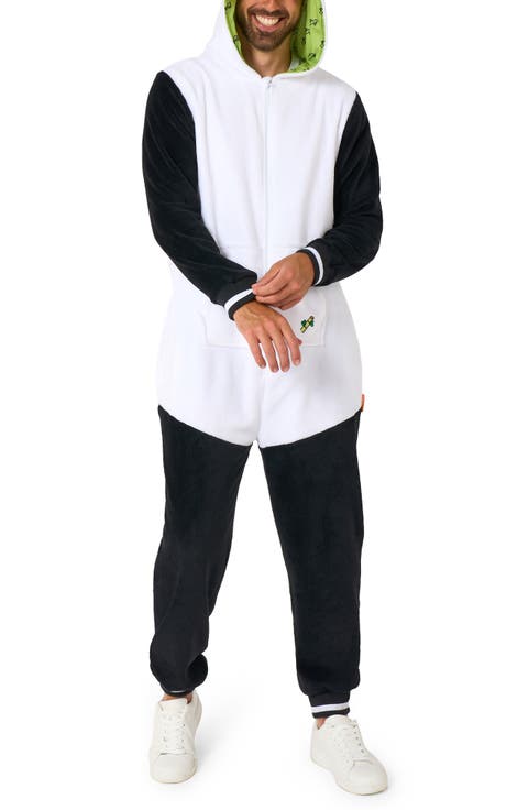 Panda Hooded Fleece Costume Jumpsuit